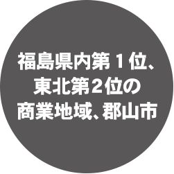 福島県内第1位、東北第２位の商業地域、郡山市