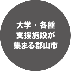 大学・各種支援施設が集まる郡山市